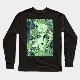 green face deco art collage poster 70s Long Sleeve T-Shirt